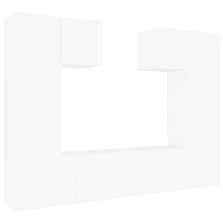 VidaXL Zestaw 6 szafek telewizyjnych, biały, materiał drewnopochodny