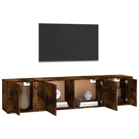 VidaXL Zestaw 3 szafek TV, przydymiony dąb, materiał drewnopochodny