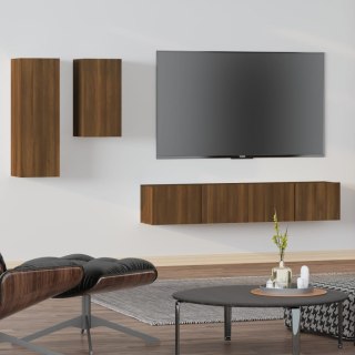 VidaXL Zestaw 4 szafek TV, brązowy dąb, materiał drewnopochodny