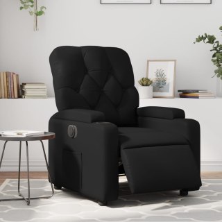 VidaXL Elektryczny fotel rozkładany, czarny, obity sztuczną skórą