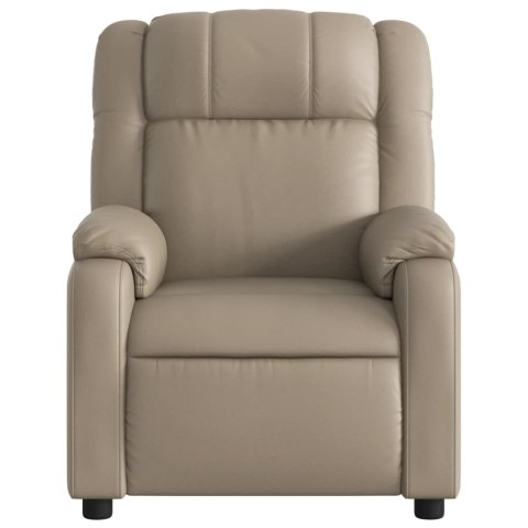 VidaXL Rozkładany fotel masujący, elektryczny, cappuccino, ekoskóra