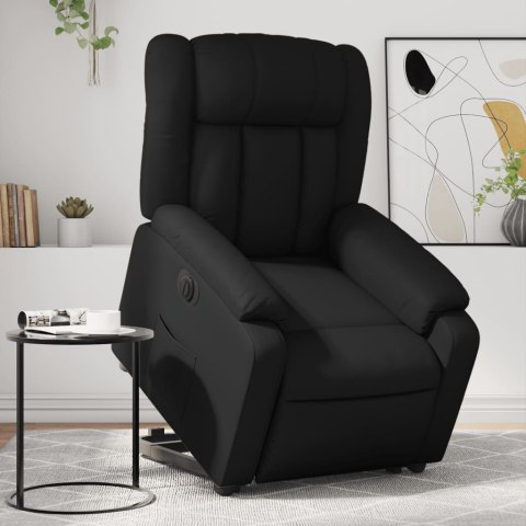 VidaXL Rozkładany fotel pionizujący, elektryczny, czarny, ekoskóra