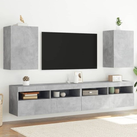 VidaXL Ścienne szafki TV, 2 szt., szarość betonu, 40,5x30x60 cm