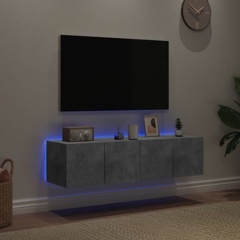 VidaXL Ścienne szafki TV z LED, 2 szt., szarość betonu, 60x35x31 cm