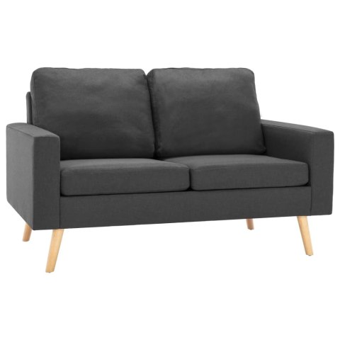 VidaXL 2-osobowa sofa, ciemnoszara, tapicerowana tkaniną