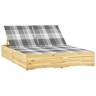 VidaXL Podwójny leżak z poduszkami, impregnowane drewno sosnowe