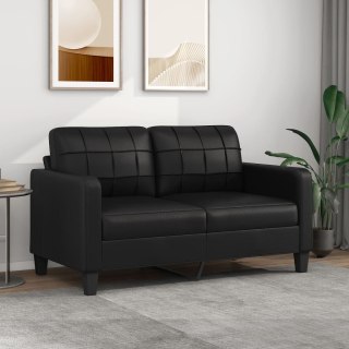 VidaXL 2-osobowa sofa, czarna, 140 cm, sztuczna skóra