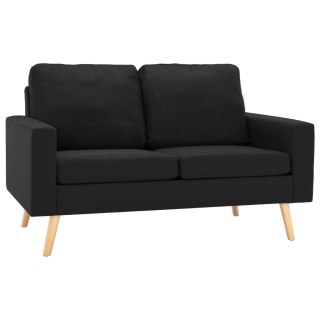 VidaXL 2-osobowa sofa, czarna, tapicerowana tkaniną