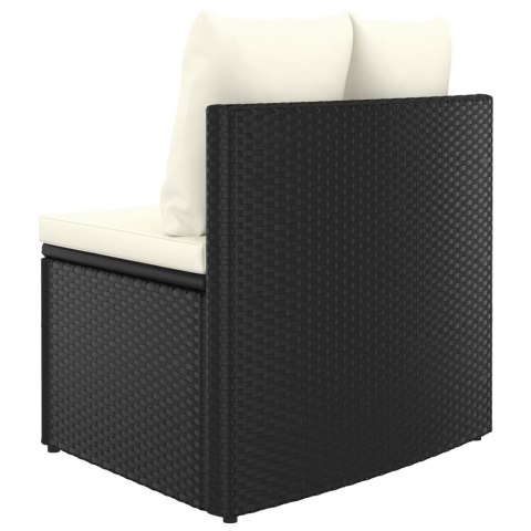 VidaXL 7-częściowa sofa ogrodowa z poduszkami, rattan PE, czarna