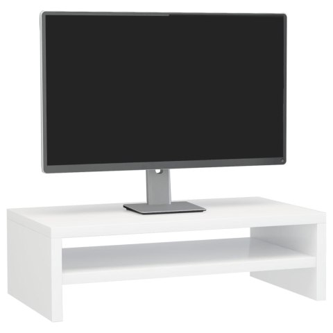 VidaXL Podstawka pod monitor, biała, wysoki połysk, 42x24x13 cm