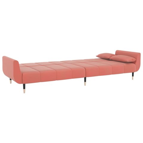 VidaXL 2-osobowa kanapa z 2 poduszkami, różowa, aksamitna