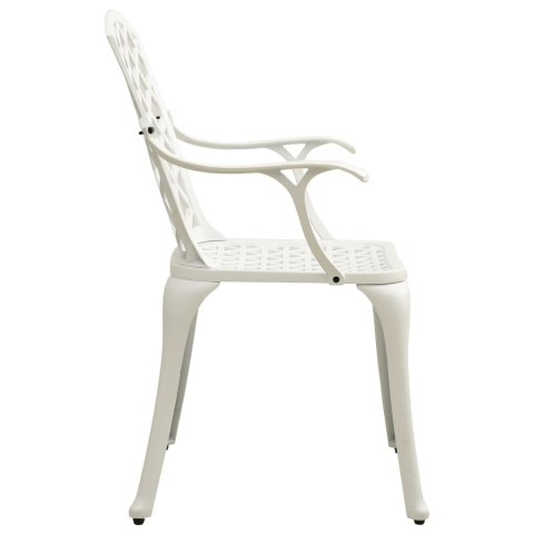 VidaXL Krzesła ogrodowe 2 szt., odlewane aluminium, białe