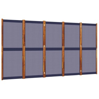 VidaXL Parawan 5-panelowy, ciemnoniebieski, 350x180 cm