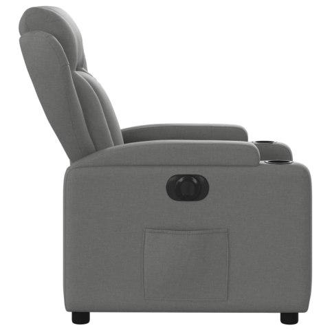 VidaXL Elektryczny fotel rozkładany, ciemnoszary, obity tkaniną