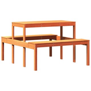 VidaXL Stół piknikowy, woskowy brąz, 110x134x75 cm, drewno sosnowe