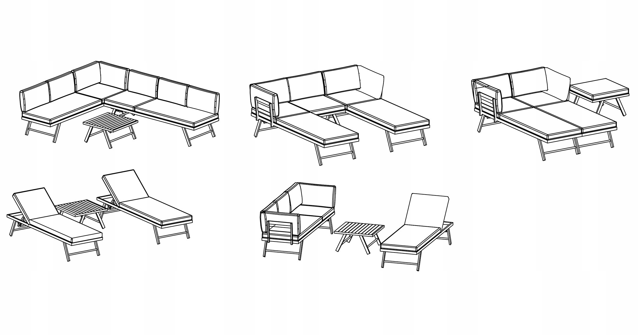 ZESTAW MEBLI OGRODOWYCH narożnik sofa stolik komplet NA OGRÓD TARAS leżanka EAN (GTIN) 5900410991972